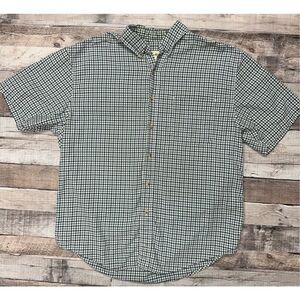 Eddie Bauer Men’s Gingham Hiking Outdoors Camping Lake Summer Short Sleeve Shirt